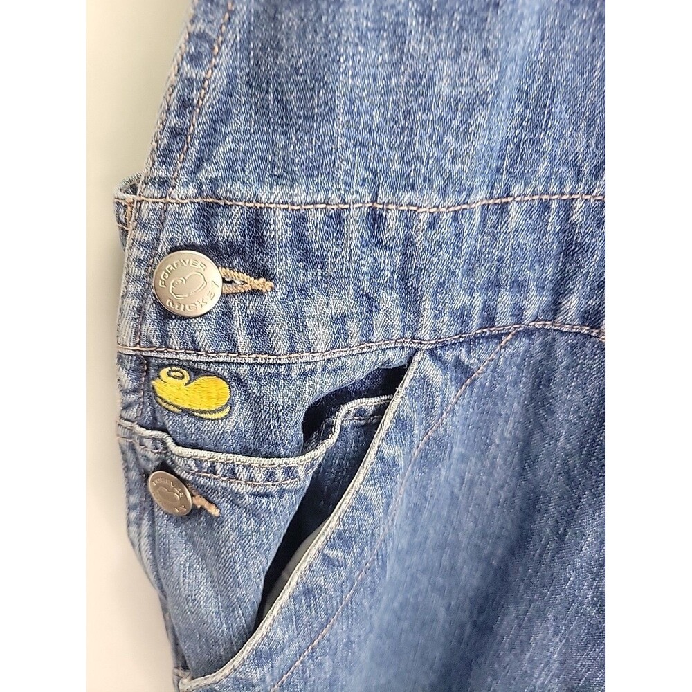 Disney Mickey Mouse Denim Overalls XL‎ Embroidered Front Pocket Adjust Y2K - Picture 7 of 15